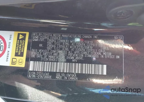 2014 Lexus Rx 350 из США, поврежденный, VIN 2T2ZK1BA0EC135906